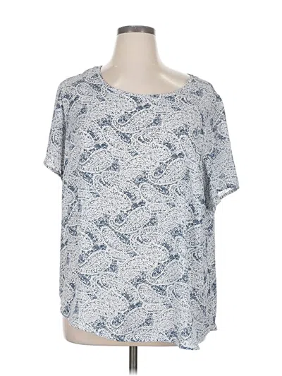 Pre-owned Premise Short Sleeve Top Gray Scoop Neck Tops