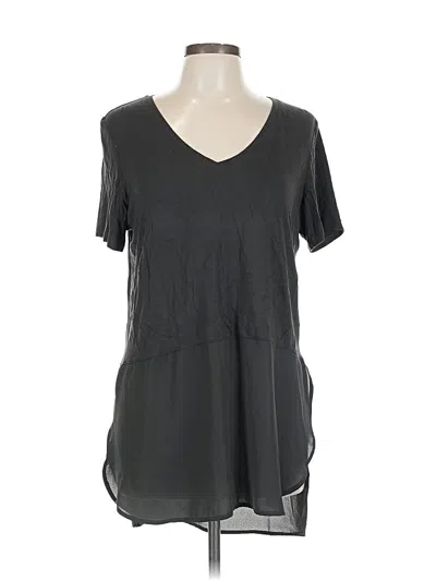 Pre-owned Premise Short Sleeve Top Gray V Neck Tops