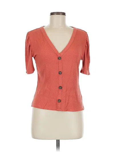 Pre-owned Premise Short Sleeve Top Orange Sweetheart Neckline Tops