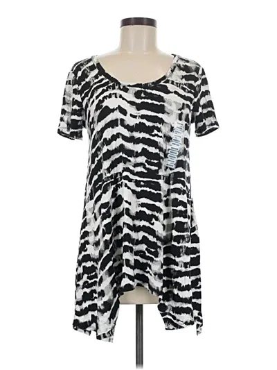 Pre-owned Premise Short Sleeve Top Silver Scoop Neck Tops
