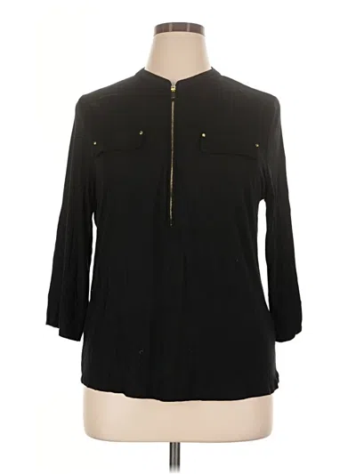 Pre-owned Premise Studio 3/4 Sleeve Blouse In Black