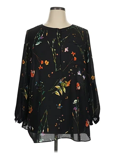 Pre-owned Premise Studio 3/4 Sleeve Blouse In Black