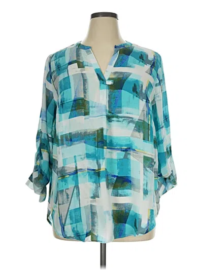 Pre-owned Premise Studio 3/4 Sleeve Blouse In Teal