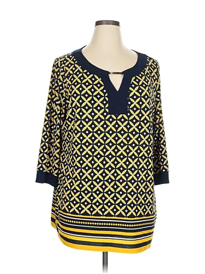Pre-owned Premise Studio 3/4 Sleeve Blouse In Yellow