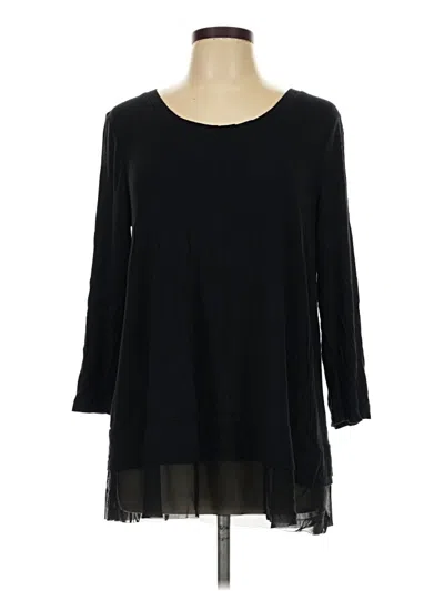Pre-owned Premise Studio 3/4 Sleeve Top Black Crew Neck Tops
