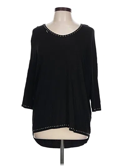 Pre-owned Premise Studio 3/4 Sleeve Top Black Scoop Neck Tops