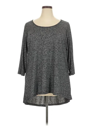 Pre-owned Premise Studio 3/4 Sleeve Top Gray Crew Neck Tops