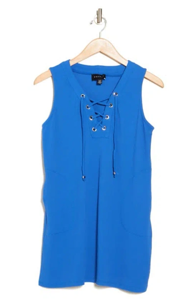 Premise Studio Lace-up Tank Dress In Beaming Blue