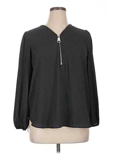 Pre-owned Premise Studio Long Sleeve Blouse In Black