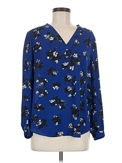Pre-owned Premise Studio Long Sleeve Blouse In Blue