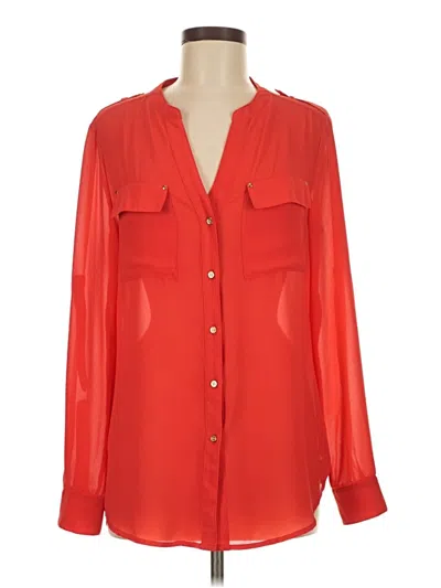 Pre-owned Premise Studio Long Sleeve Blouse In Red