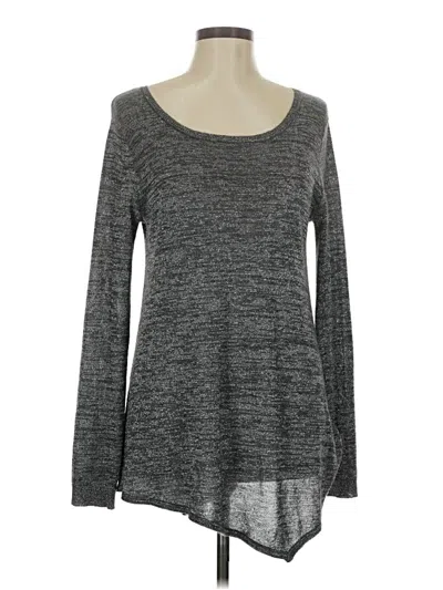Pre-owned Premise Studio Long Sleeve Top Silver Scoop Neck Tops