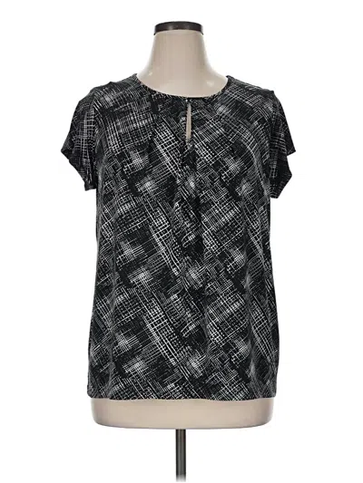 Pre-owned Premise Studio Short Sleeve Blouse In Black