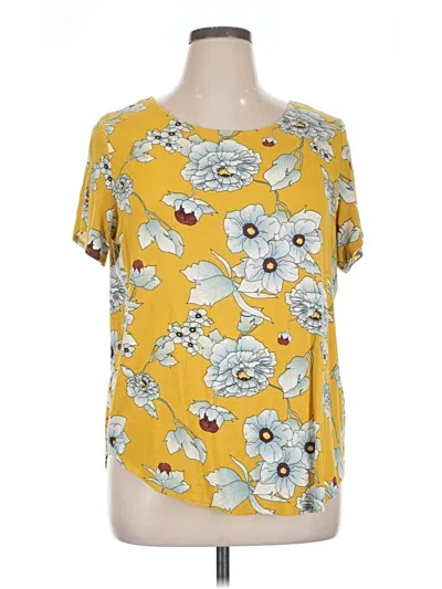 Pre-owned Premise Studio Short Sleeve Blouse In Yellow