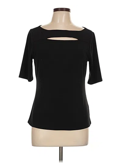 Pre-owned Premise Studio Short Sleeve Top Black Keyhole Neckline Tops