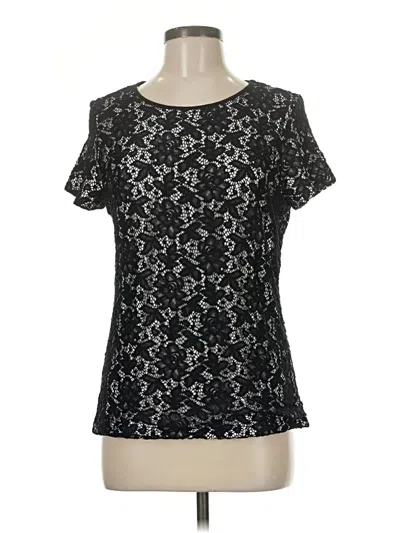 Pre-owned Premise Studio Short Sleeve Top Black Scoop Neck Tops