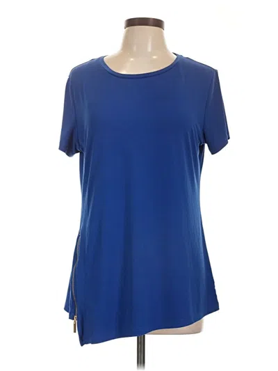 Pre-owned Premise Studio Short Sleeve Top Blue Scoop Neck Tops