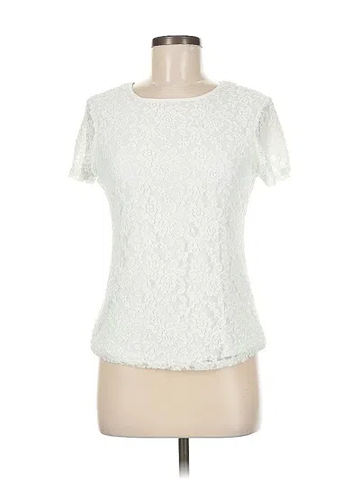 Pre-owned Premise Studio Short Sleeve Top Ivory Sweetheart Neckline Tops In White
