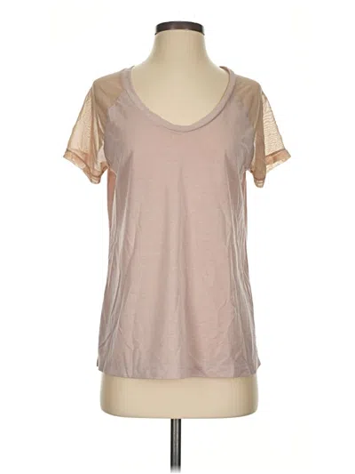 Pre-owned Premise Studio Short Sleeve Top Tan Scoop Neck Tops
