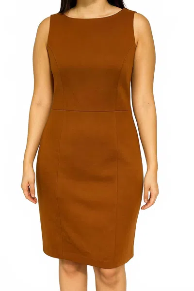 Premise Work Mini Dress In Deep Tan In Brown
