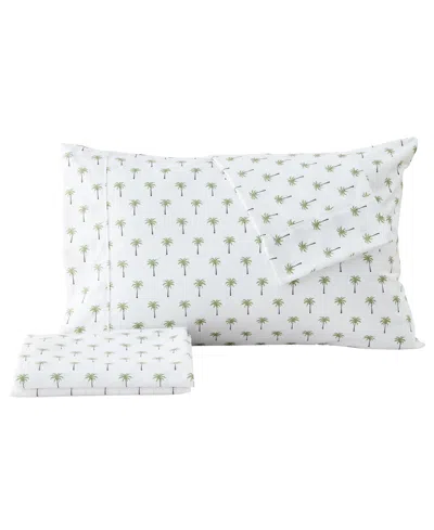 Premium Comforts Coastal Printed Microfiber 4-pc. Sheet Set, Full In Coastal - Palm Tree