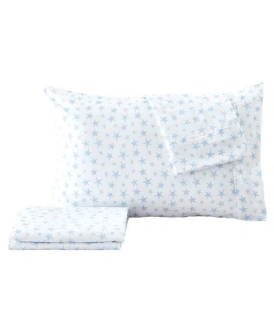 Premium Comforts Coastal Printed Microfiber 4-pc. Sheet Set, Queen In Coastal - Starfish - Blue