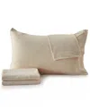 Premium Comforts Heathered Melange T-shirt Jersey Knit Cotton Blend 4 Piece Sheet Set, Queen In Oatmeal