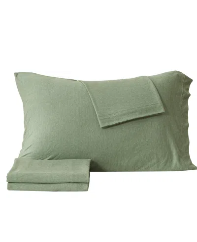 PREMIUM COMFORTS HEATHERED MELANGE T-SHIRT JERSEY KNIT COTTON BLEND 4 PIECE SHEET SET, TWIN XL