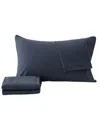 Premium Comforts Heathered Melange T-shirt Jersey Knit Cotton Blend 4 Piece Sheet Set, Twin Xl In Navy