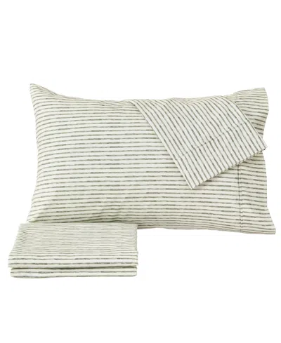 Premium Comforts Striped Wrinkle Resistant Microfiber 4-pc. Sheet Set, Full In Stripe - Sea Foam