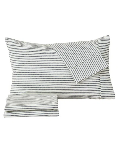 Premium Comforts Striped Microfiber Crease Resistant 4 Piece Sheet Set, Queen In Stripe - Dark Gray