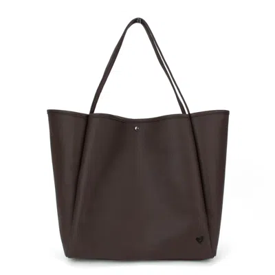 Prenelove Women's Brown Keele Oversized Vegan Leather Tote - Espresso