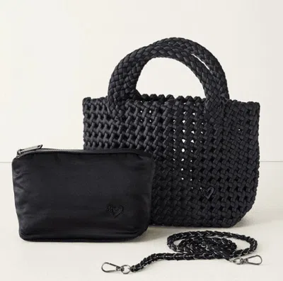 Prenelove Women's Cambridge Small Woven Hand-knotted Tote - Black