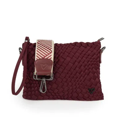 Prenelove Women's Charlotte Woven Crossbody In Wine In Pink