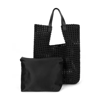 Prenelove Women's Eston Woven Hand-knotted Tote - Black