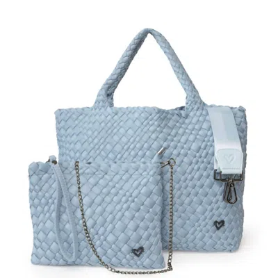 Prenelove Women's London Large Woven Tote In Sky Blue