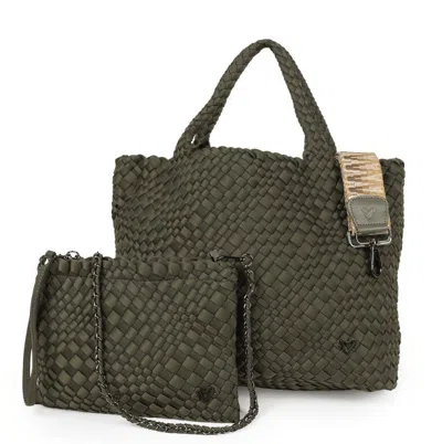 Prenelove Women's London Large Woven Totes - Olive Green
