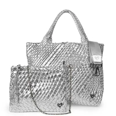 Prenelove Women's London Large Woven Totes - Silver