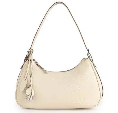 Prenelove Women's Neutrals New: Gaspe Genuine Leather Handbag - Cream In Multi