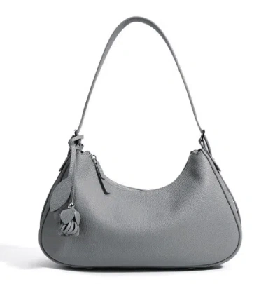 Prenelove Women's New: Gaspe Genuine Leather Handbag - Grey Blue In Gray