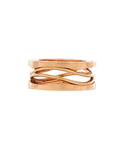 Pre-owned Pre-owned Bvlgari  Bvlgari B. Zero1 Design Legend Zaha Hadid Three Band Ring 18k Rose Gold In Pink