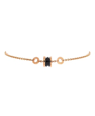 Pre-owned Pre-owned Bvlgari  Bvlgari B. Zero1 Soft Bracelet 18k Rose Gold With Ceramic In Pink