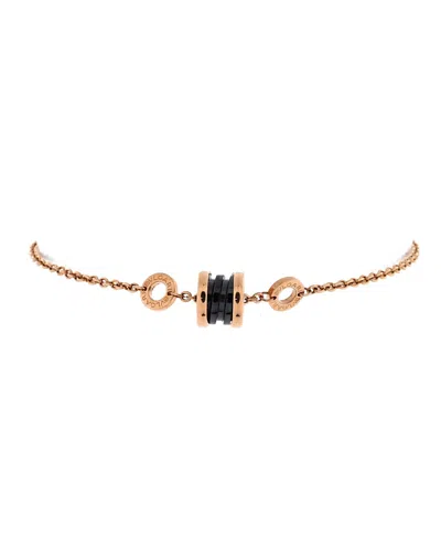 Pre-owned Pre-owned Bvlgari  Bvlgari B. Zero1 Soft Bracelet 18k Rose Gold With Ceramic In Pink
