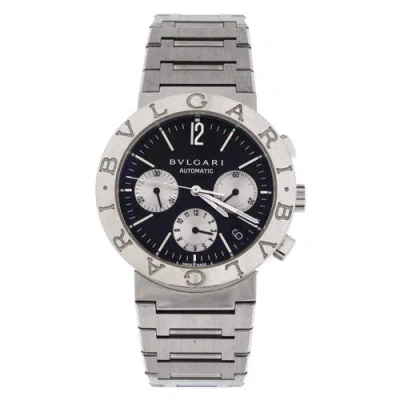 Pre-owned Bvlgari  Bvlgari Bvlgari Bvlgari Chronograph Automatic Watch Stainless Steel 38 In Silver