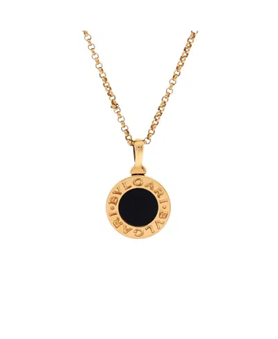 Pre-owned Pre-owned Bvlgari  Bvlgari Bvlgari Bvlgari Pendant Necklace 18k Gold With Onyx, 16.25