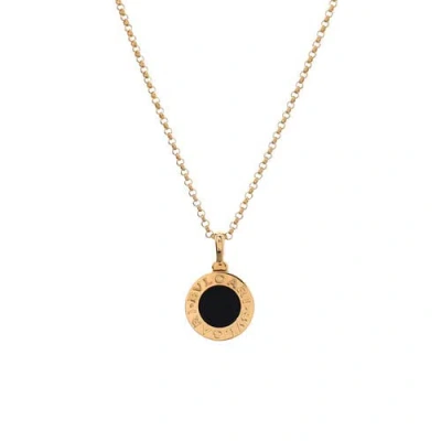 Pre-owned Bvlgari  Bvlgari Bvlgari Bvlgari Pendant Necklace 18k Yellow Gold With Onyx