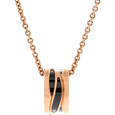 Pre-owned Bvlgari  Bvlgari B.zero1 Design Legend Zaha Hadid Pendant Necklace 18k Rose Gold With Ceramic