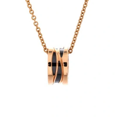 Pre-owned Bvlgari  Bvlgari B.zero1 Design Legend Zaha Hadid Pendant Necklace 18k Rose Gold With Ceramic