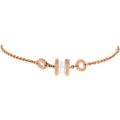Pre-owned Bvlgari  Bvlgari B.zero1 Soft Bracelet 18k Rose Gold With Ceramic