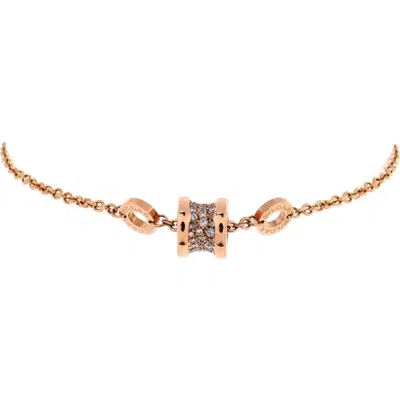 Pre-owned Bvlgari  Bvlgari B.zero1 Soft Bracelet 18k Rose Gold With Diamonds